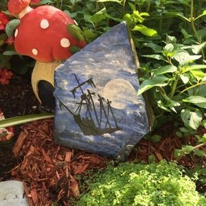 🇨🇦Hand Painted Garden Rock
